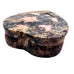 Heart Shaped Stone Pink Inlay Flowers Trinket Box