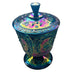 Vintage Fenton Pedestal Iridescent Carnival Glass Candy Dish with Lid