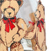 Vintage Georges Briard Teddy Bear Red Bow Drinking Glasses Set of 3