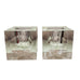 Vintage OLEG CASSINI Crystal Square Votive Holder Signed -Pair