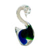 Murano Glass Swan Figurine Blue and Green Art Glass Italy