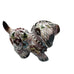 Vintage Chinese White Cloisonne Copper Brass Enamel Dog Figurine Statue