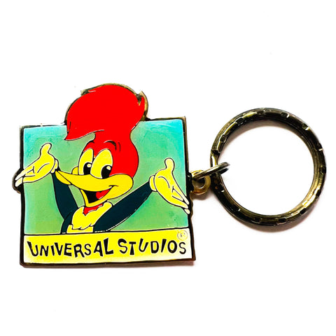 Vintage Universal Studios Woody Woodpecker Metal Keychain