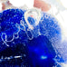 Vintage Rolf Wald Cobalt Blue Controlled Bubbles Signed Paperweight