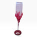Tamaian Art Glass Signed Champagne Red Flute
