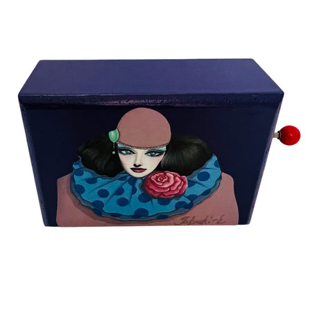 Vintage JAPAN Musicale Musical Wind Up Clown Box
