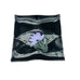 Vintage Fused Black Glass Tray Plate with Purple Flower Design
