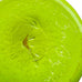 Mid‑Century Modern Lime Green Rim Orange Art Glass Signed Vase