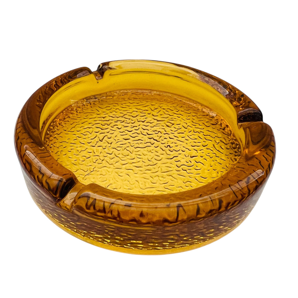 Vintage Amber Glass Coffee Table Ashtray