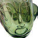 Green Sculpted Face Glass Drinking Glass Tumblers - Set of 4