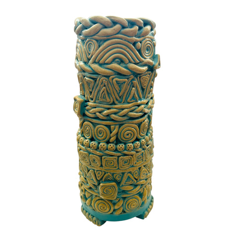 Coil Vessel Pottery Handcrafted Turquoise and Ceramic Art Vase