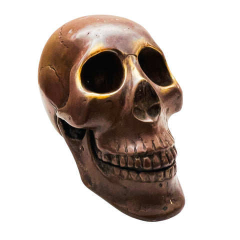 Skull Head Metal Display Decor Statue Figure