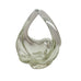 Vintage Clear Art Glass Basket Vase Hand Blown Glass Split Handle