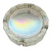 Vintage MCM Opal Iridescent Glass Textured Hexagonal Ashtray
