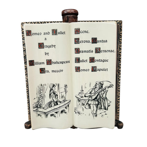 Vintage 1970 Creative World Romeo & Juliet Book Empty Decanter