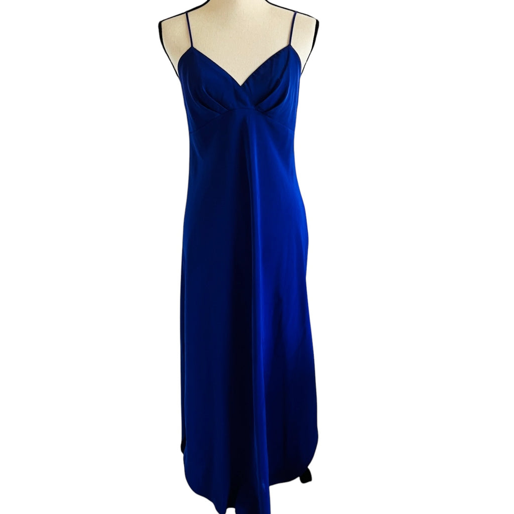Vintagee Natori Cobalt Blue Slip Nightie Lingerie Dress The Stand Alone Vintagee Natori Cobalt Blue Slip Nightie Lingerie Dress The Stand Alone
