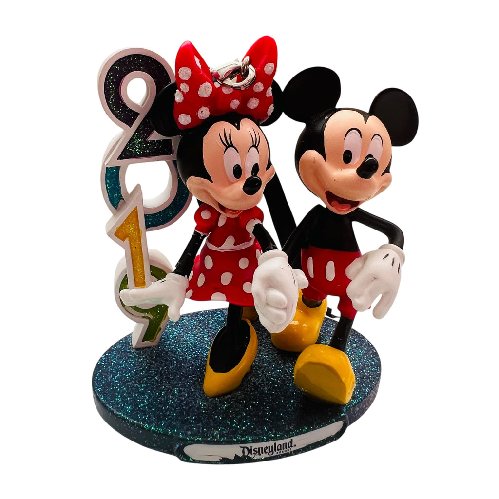 Disneyland Dated 2019 Mickey Minnie Standing Figure Christmas Ornament