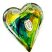 Robert Held Art Glass  Blue Yellow Green Heart Paperweight