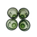 Green Sculpted Face Glass Drinking Glass Tumblers - Set of 4