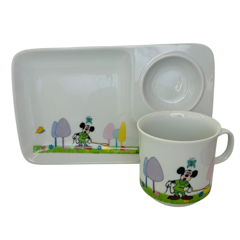 Vintage Walt Disney Productions JAPAN Porcelain Snack Plate & Cup Set