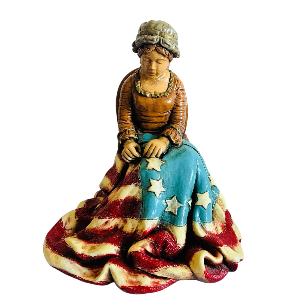 Vintage Progressive Art Products 1974 Patriotic Chalk Ware American Flag Figurine