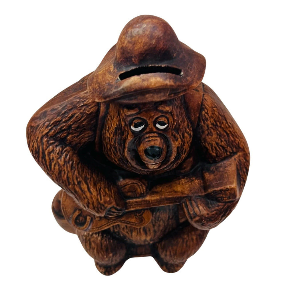 Vintage Disney Productions Big Al Country Bear Jamboree Brown Ceramic Coin Bank