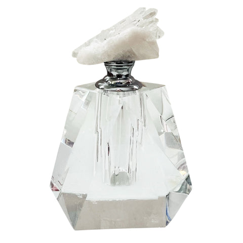 Crystal Perfume Bottle with Stone Top