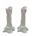 Studio Palatin Pacific Life White Sculptural Ceramic Candle Stick Holder-Pair