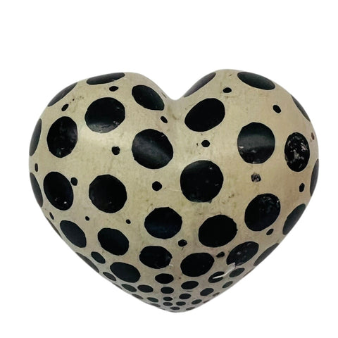 Polka Dot Heart Painted Decorative Sculpture