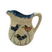 Three Bird Spongeware Handled Stoneware Pottery Pitcher