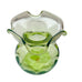 Vietri Hibiscus Green Glass Handblown Italian Art Glass Vase