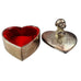 Vintage Snoopy Peanuts Heart Shaped LOVE Trinket Ring Box Silver Plated 1966