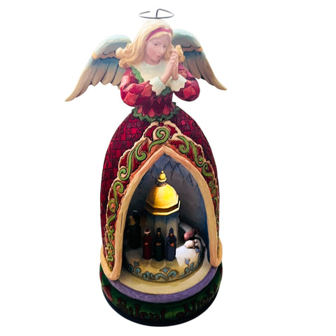 Jim Shore Christmas Lit Nativity Angel Silent Night Lighted Musical Figurine