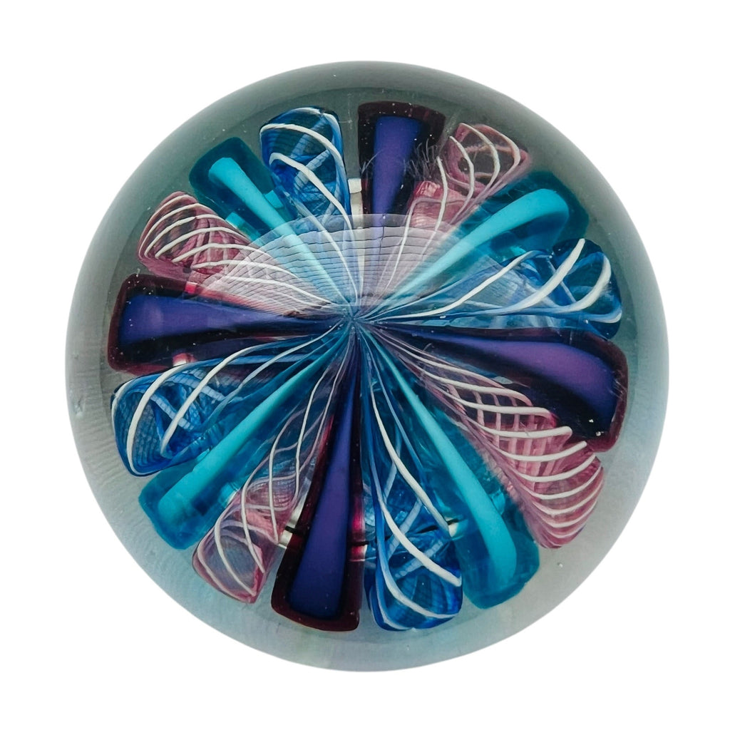 Vintage Murano AveM Art Glass Signed Ribbon Paperweight