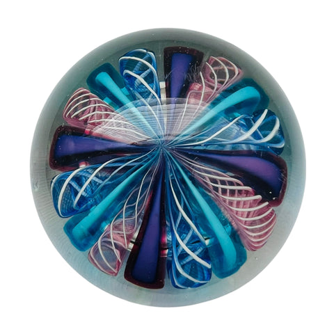 Vintage Murano AveM Art Glass Signed Ribbon Paperweight