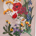 Vintage Crewel Embroidery Flowers Glass Framed Wall Art