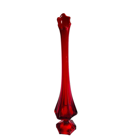 Vintage MCM Column Swung Pedestal Glass Vase