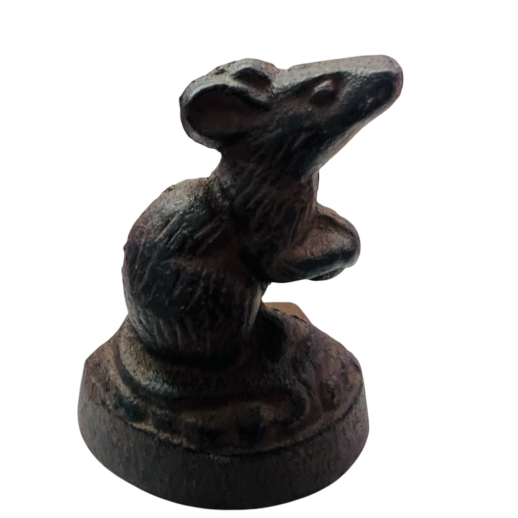 Vintage Restoration Hardware Mouse Cast Iron Door Stop Wedge or Bookend