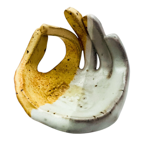 Vintage Pottery Hand Trinket Decor Holder