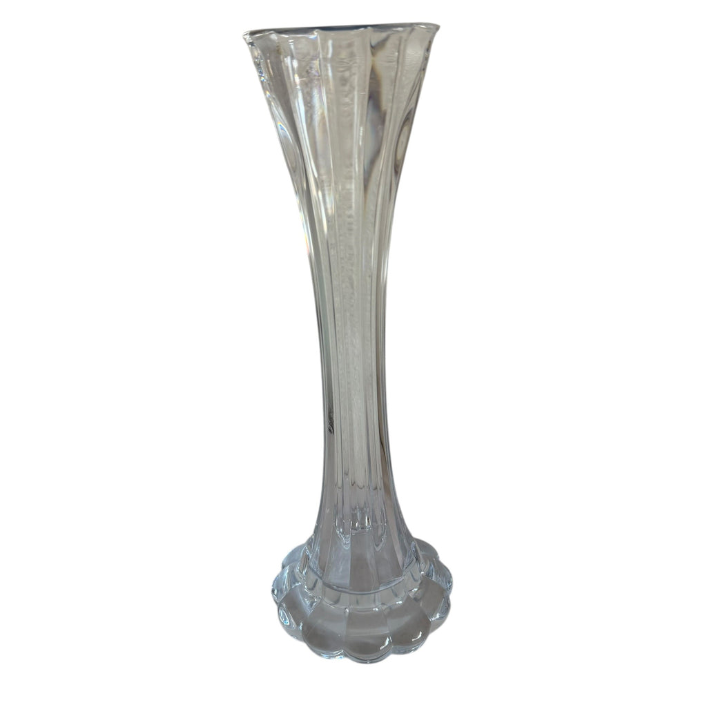 Vintage Fluted Silhoutte Clear Glass Bud Vase