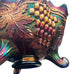 Vintage Carnival Glass Footed Fruit Grape & Cable Pattern Bowl