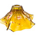 Vintage Fenton Amber Glass Hand Painted Ruffle Floral Lamp
