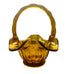 Vintage Fenton Art Glass Autumn Gold Crimped and Ribbed Basket