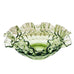 Vintage Fenton Colonial Green Thumbprint Round Ruffle Edge Bowl