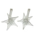 Vintage Clear Glass Lily Flower Short Stem- Set of 2