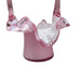 Vintage Fenton Pink Glass Cased White Ruffle Edge Basket