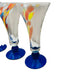 Art Glass Confetti Swirl Vase Cobalt Blue Base Hand Made In Romania Set of 3