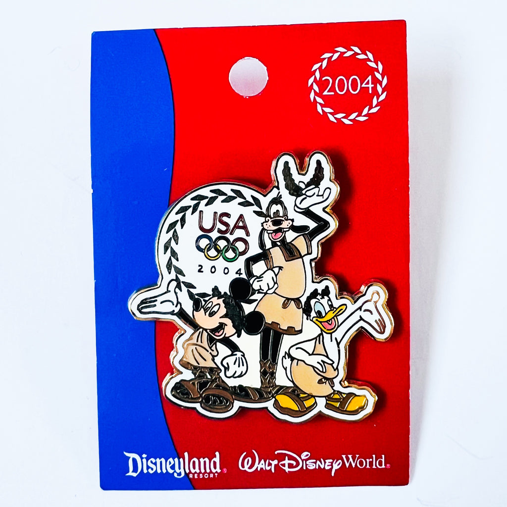 Disney WDW Olympic 2004 Mickey Goofy Donald Pin