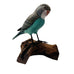 Vintage Hand Painted Parakeet With Wooden Base Bird Figurine