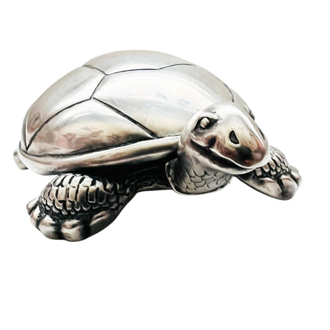 Vintage Reed & Barton Silverplate Turtle Tortoise Wind-Up Music Box Figure